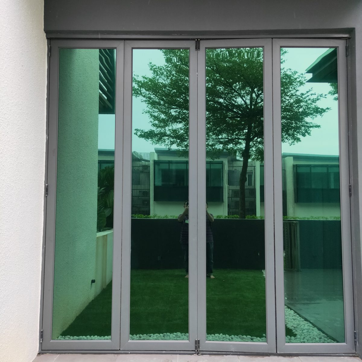 tinted security window film on a commercial buildings doors